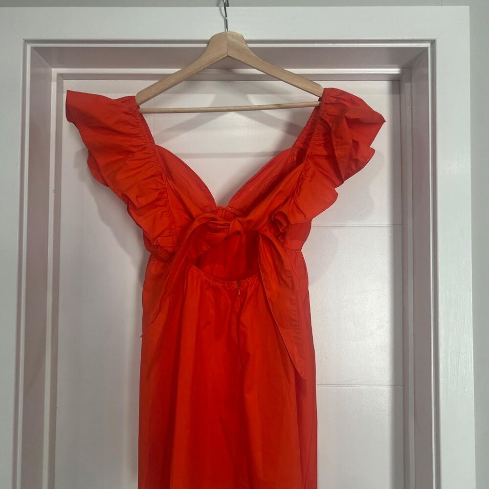 Olivaceous Orange Flutter Sleeve Dress - Size S NWT - Picture 6 of 8